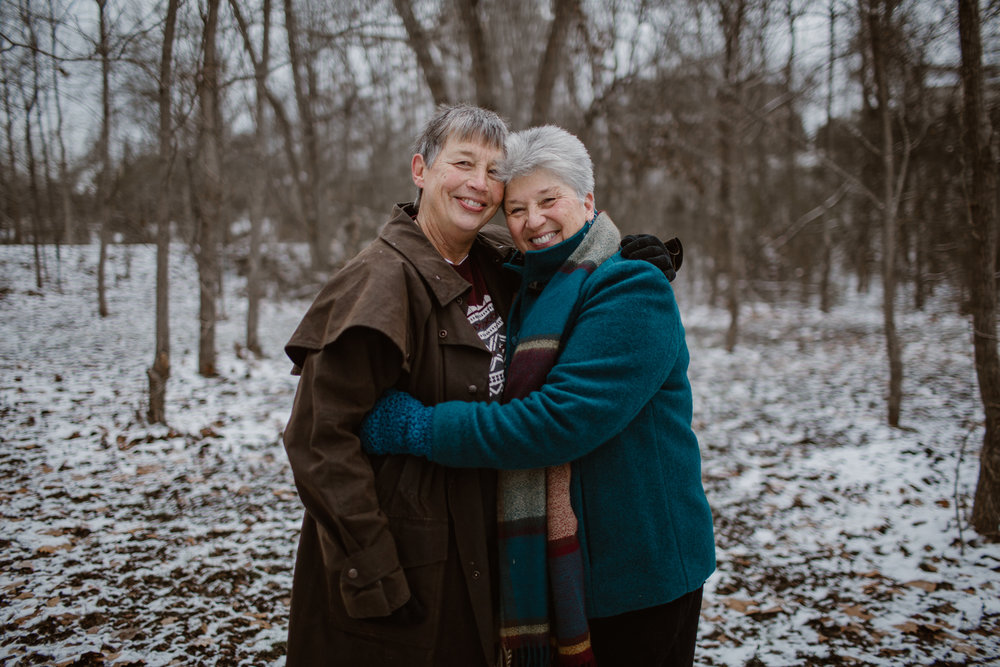 Real Couples // Knoxville Winter Backyard Wedding After 26 Years: Diana + Sue