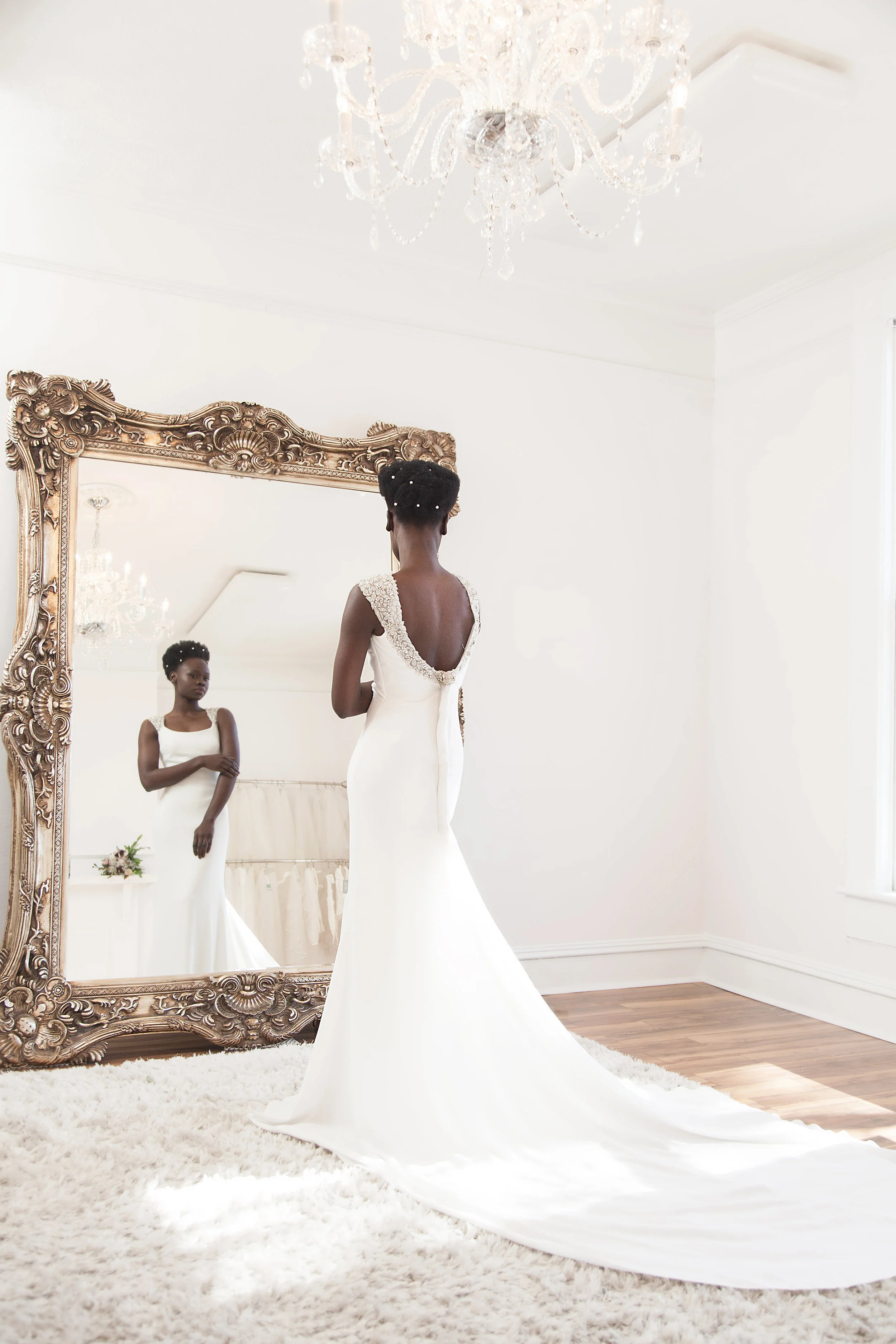 Natural hairstyles for black brides Sean Junqueira and Brittney Taylor