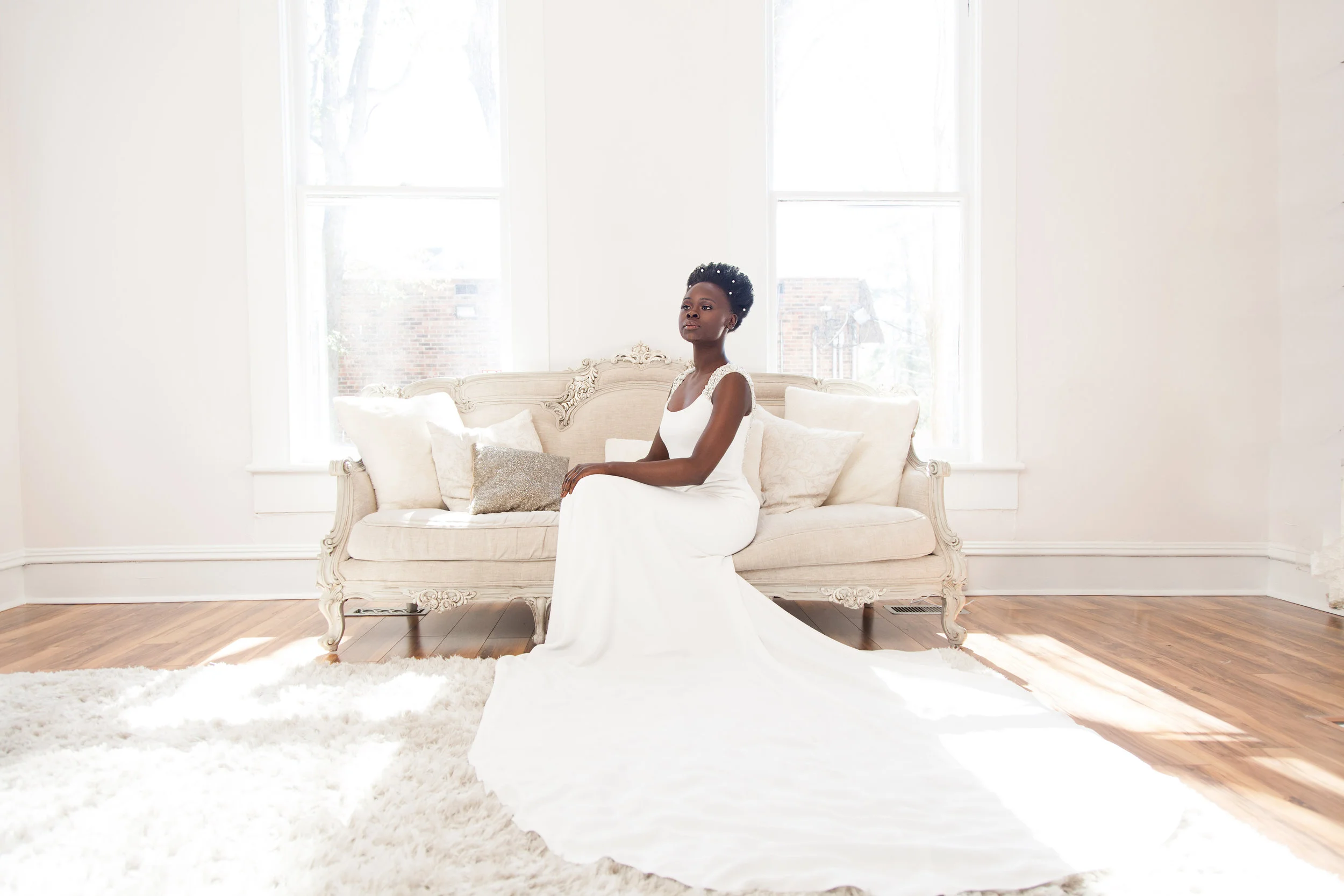 Natural hairstyles for black brides Sean Junqueira and Brittney Taylor