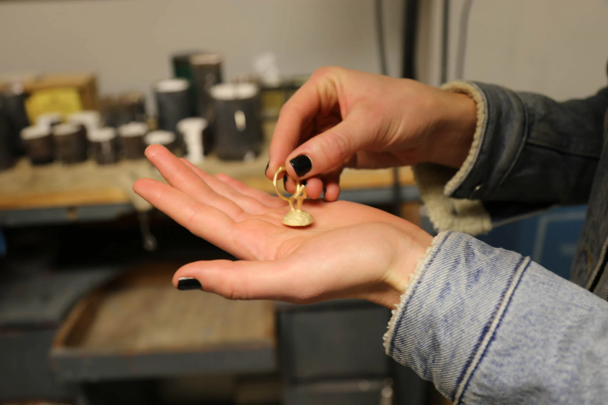 Kendra Renee is an Oakland, California metalsmith and jeweler who creates stunning ready to wear and custom pieces, including striking necklaces and earrings, as we as engagement rings and wedding bands