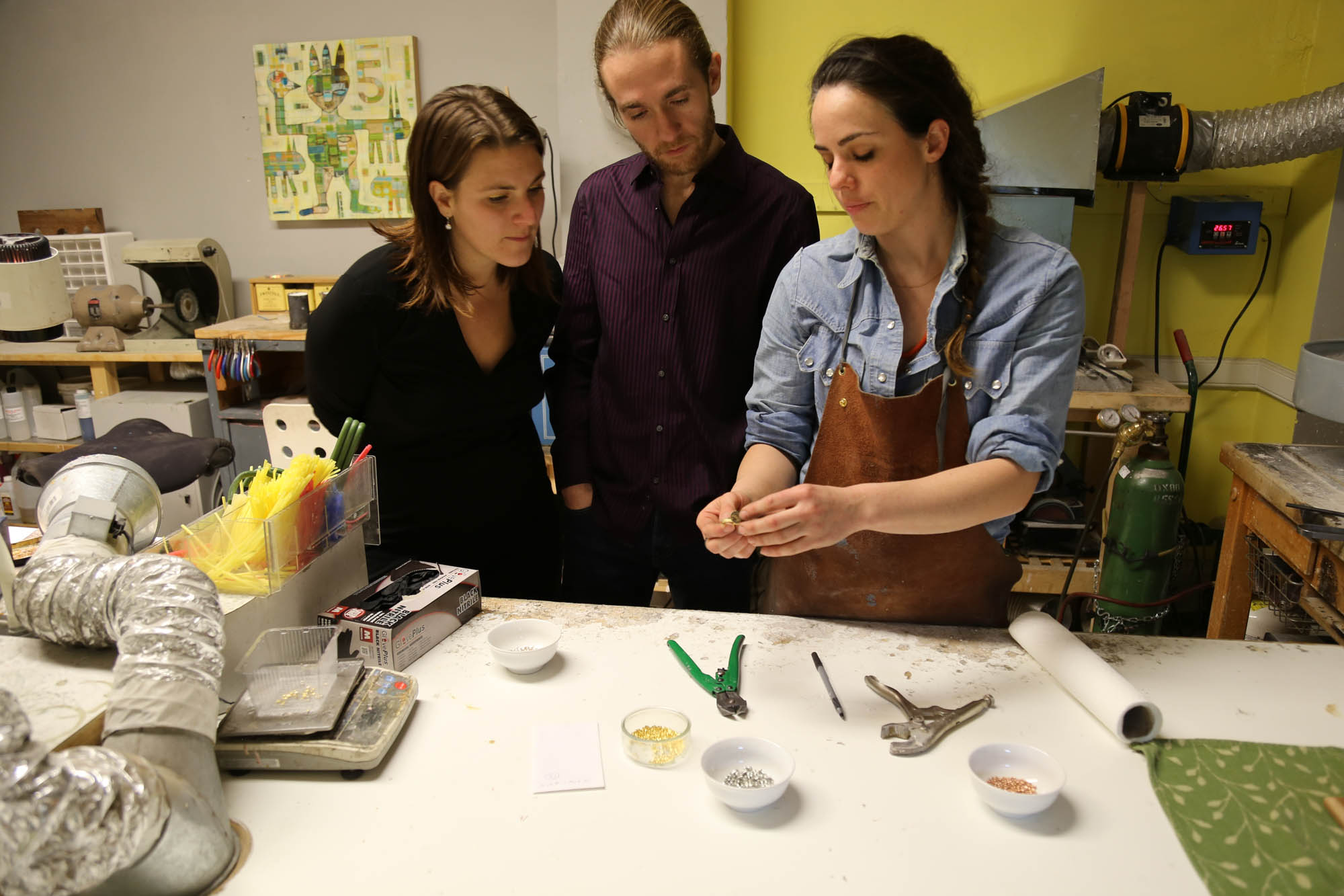 Kendra Renee is an Oakland, California metalsmith and jeweler who creates stunning ready to wear and custom pieces, including striking necklaces and earrings, as we as engagement rings and wedding bands
