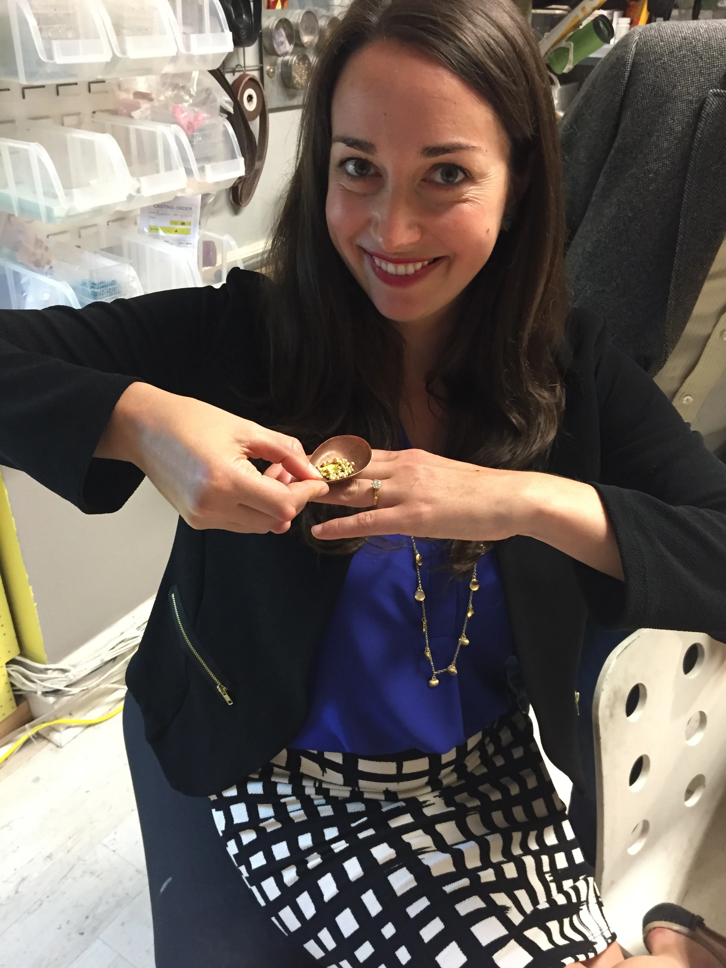 Kendra Renee is an Oakland, California metalsmith and jeweler who creates stunning ready to wear and custom pieces, including striking necklaces and earrings, as we as engagement rings and wedding bands