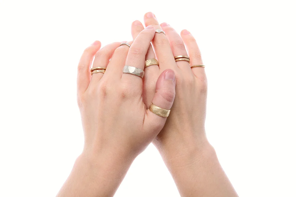 Kendra Renee is an Oakland, California metalsmith and jeweler who creates stunning ready to wear and custom pieces, including striking necklaces and earrings, as we as engagement rings and wedding bands