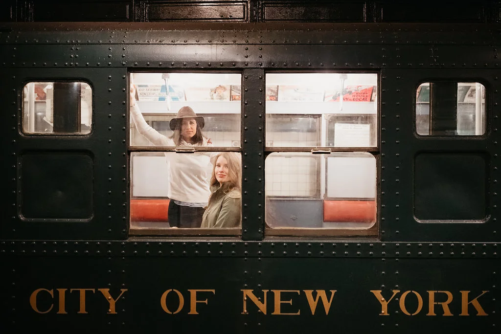 Leah and Rachel's New York City wedding engagement session at the New York Transit Museum by Wilde Scout Photo Co.