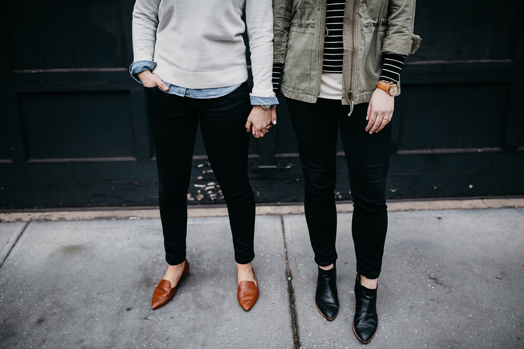 Leah and Rachel's New York City wedding engagement session at the New York Transit Museum by Wilde Scout Photo Co.
