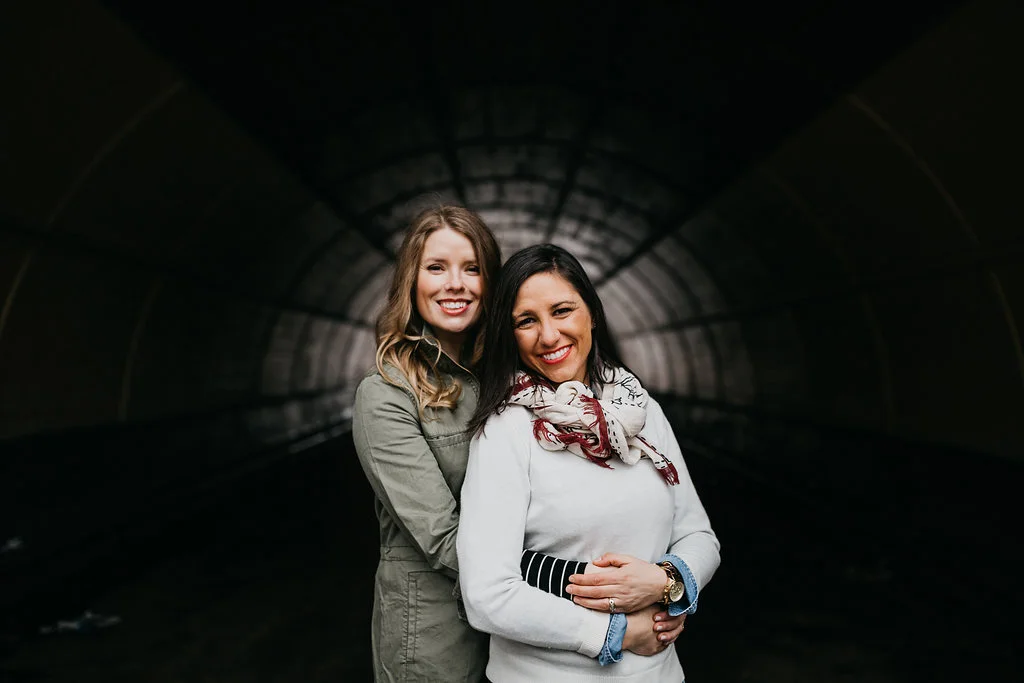 Leah and Rachel's New York City wedding engagement session at the New York Transit Museum by Wilde Scout Photo Co.