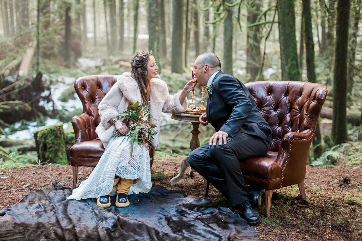 Just A Dash Cakes and Gina Neal Photography Native Winter Wedding
