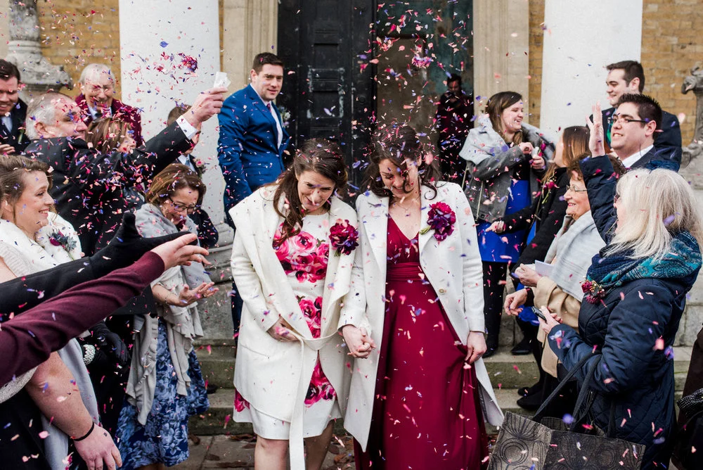 Real Couples // London Jewel Tone Wedding on a Chilly Day: Megan + Sarah