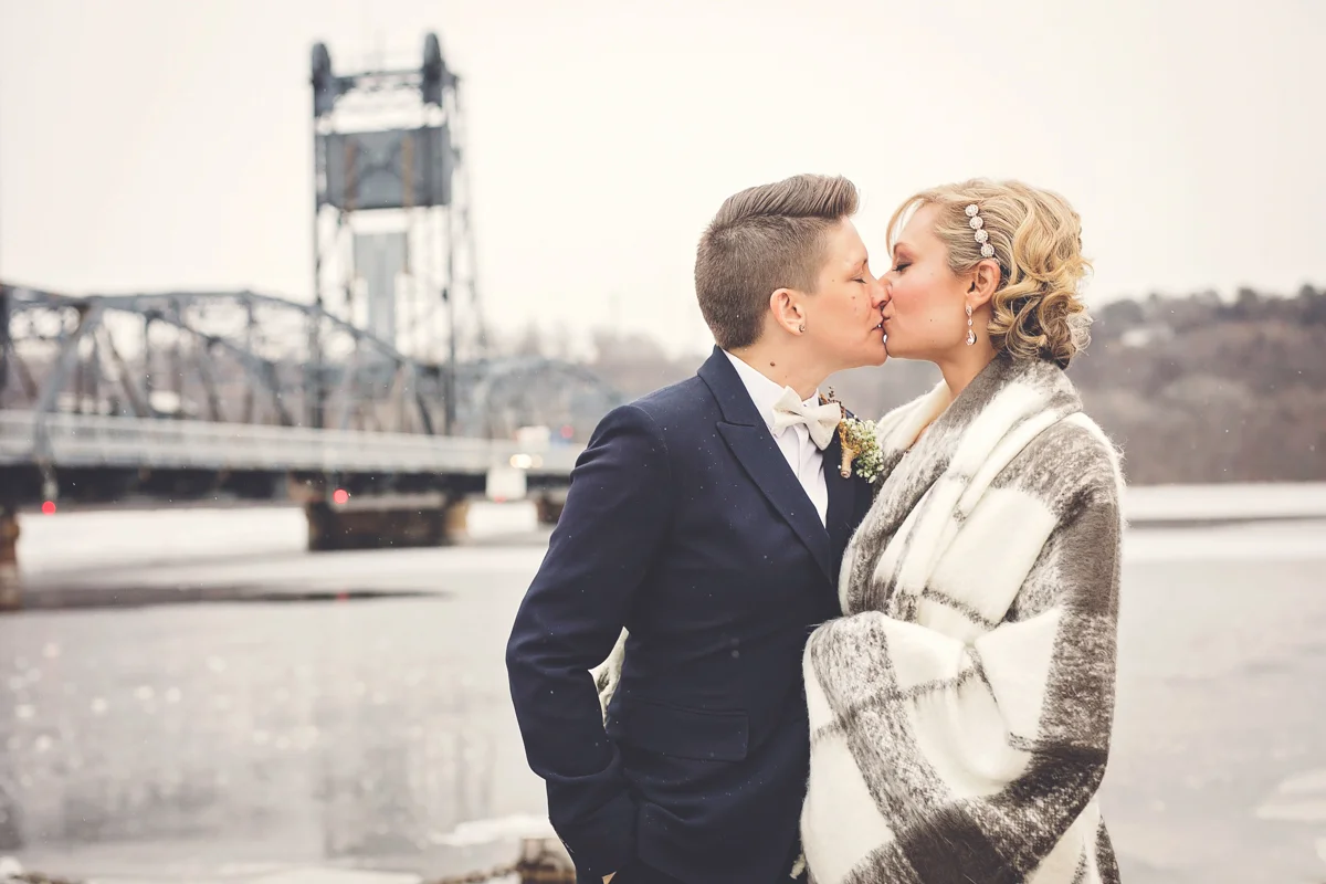Real Couples // Same-sex Vintage Glam Loft Wedding in Stillwater, MN: Magan + Hope