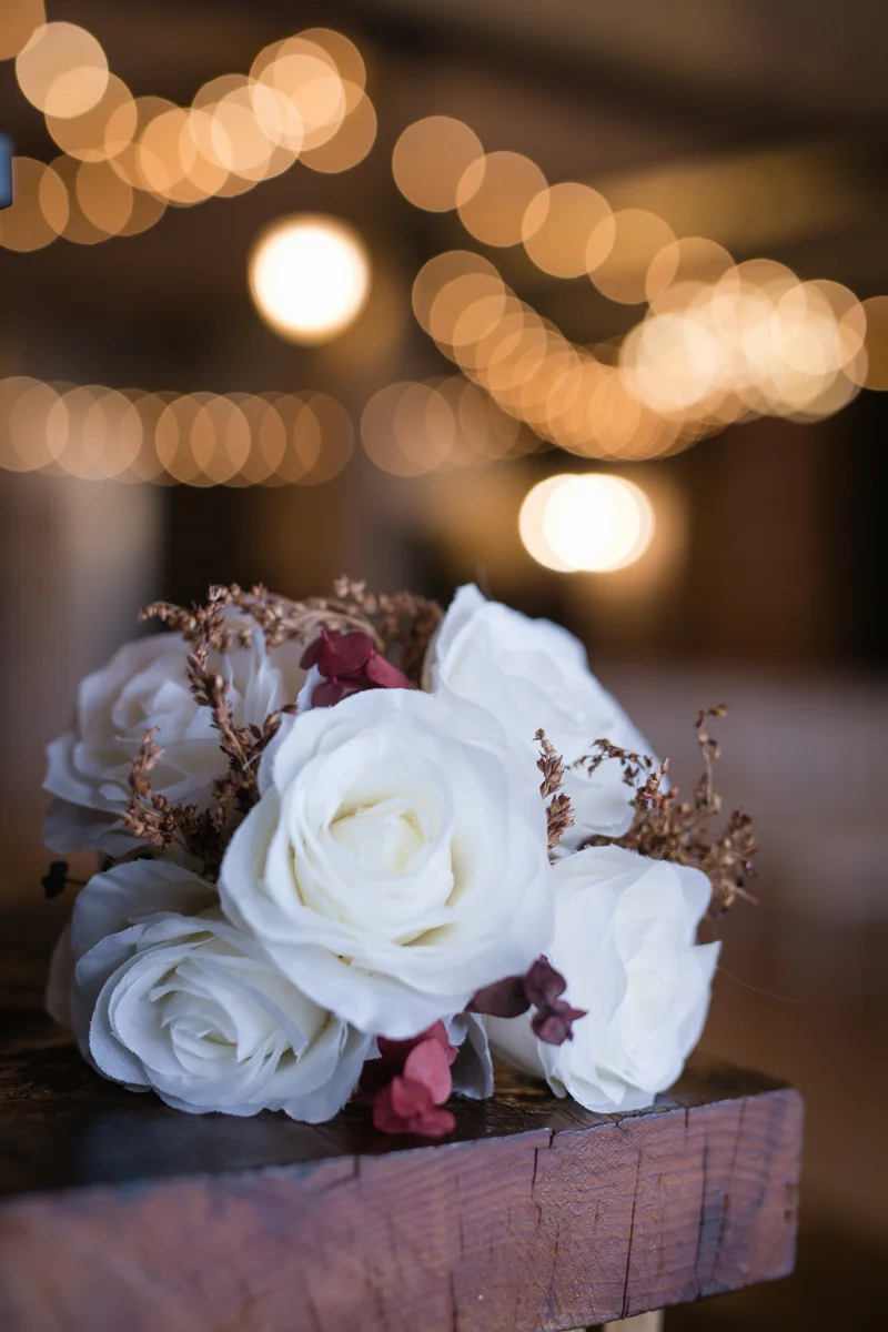silk flower bouquet for a winter wedding