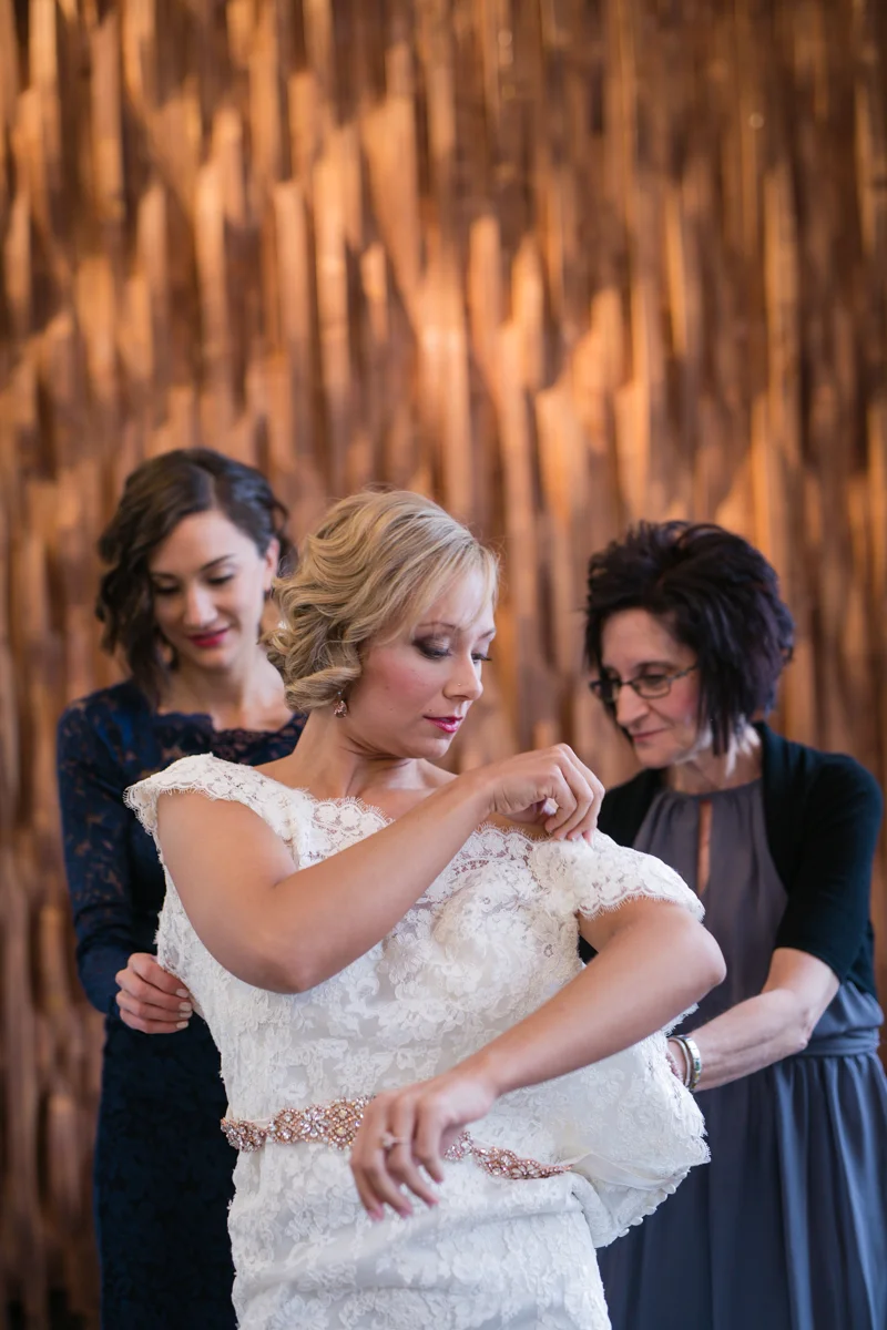 femme bride getting ready