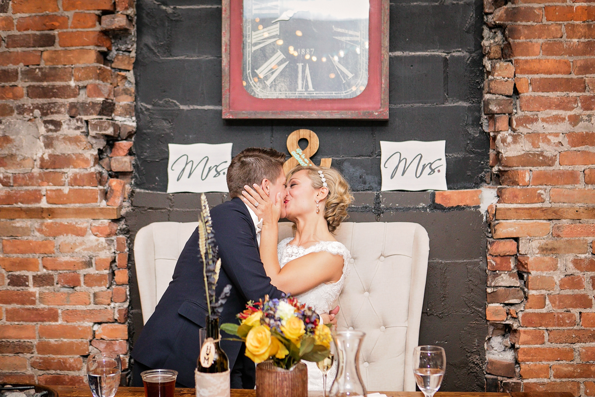 sweetheart table at a lesbian wedding