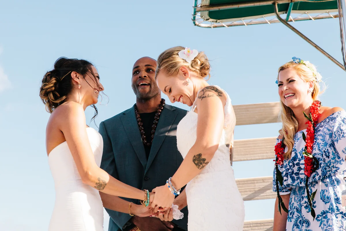 wedding ceremony with two brides