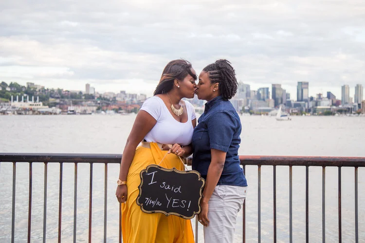 Real Couples // A Seattle Surprise Engagement: Taymah + Brittany