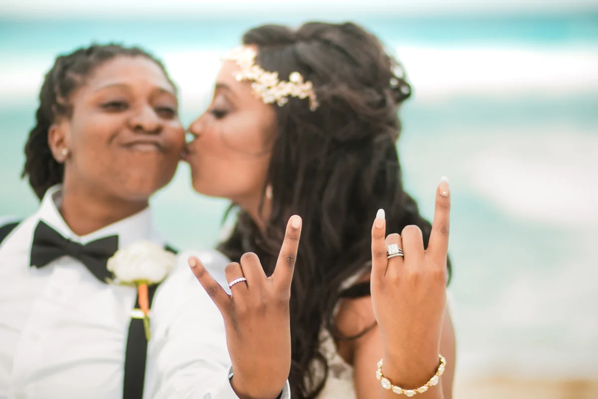 Heavy metal ring show off, two brides