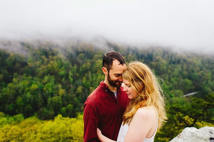 Real Couples // Foggy West Virginia Overlook Love Portraits: Rachel + Jeff
