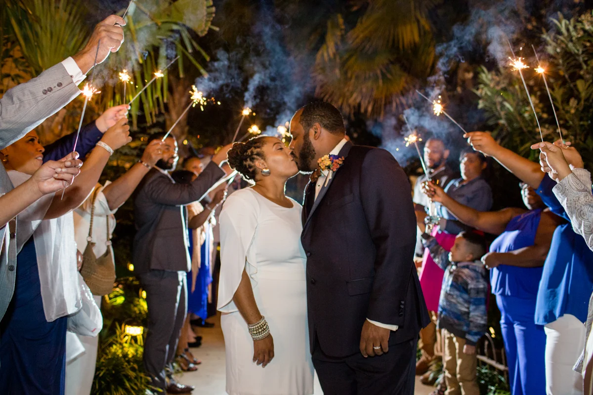 sparkler exit kiss