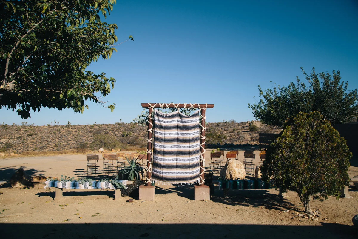 Desert wedding ceremony site