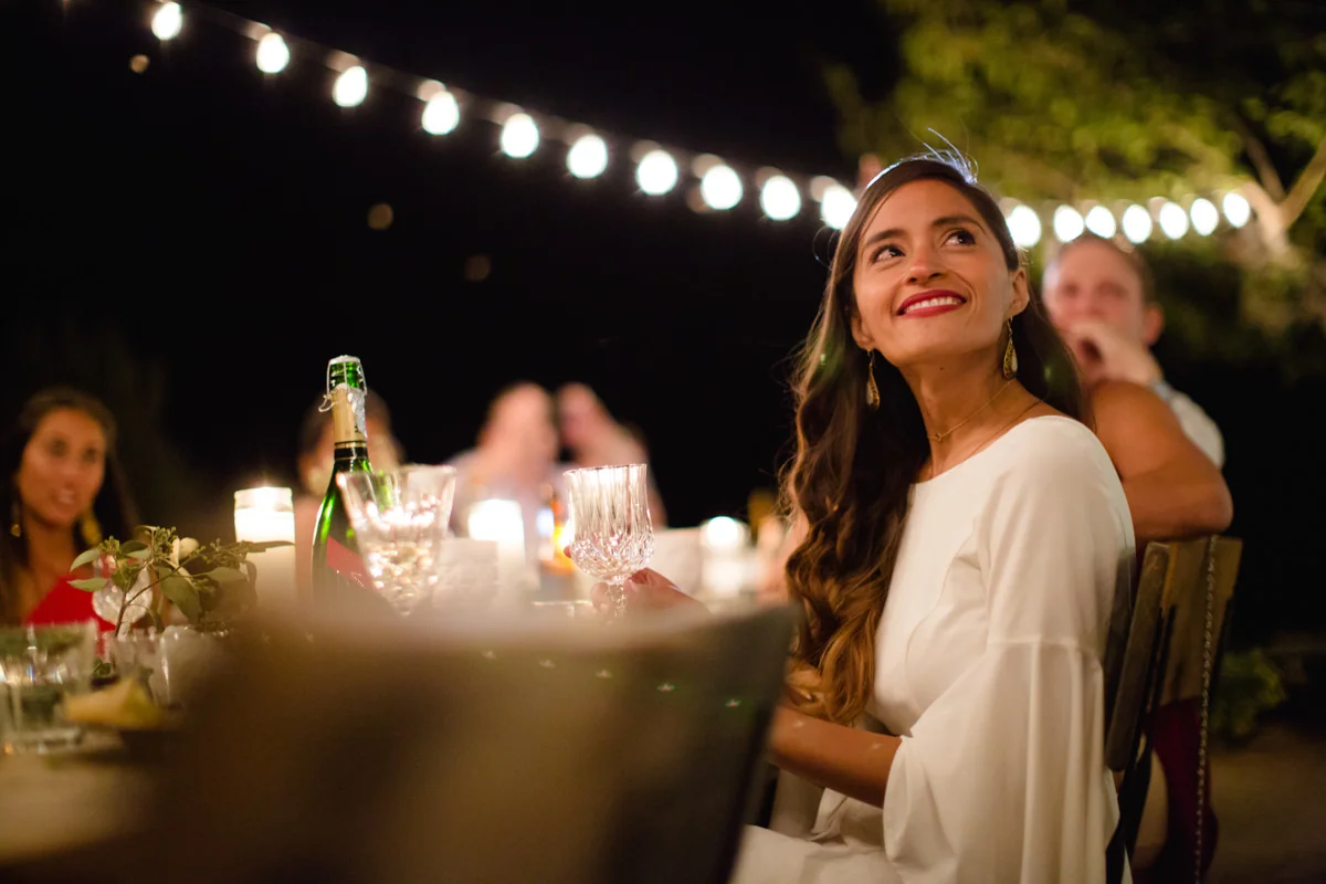 Nighttime outdoor wedding