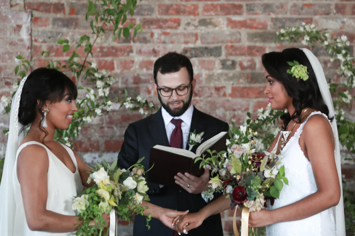 secular officiant in NYC Marley Jay performing same-sex ceremony