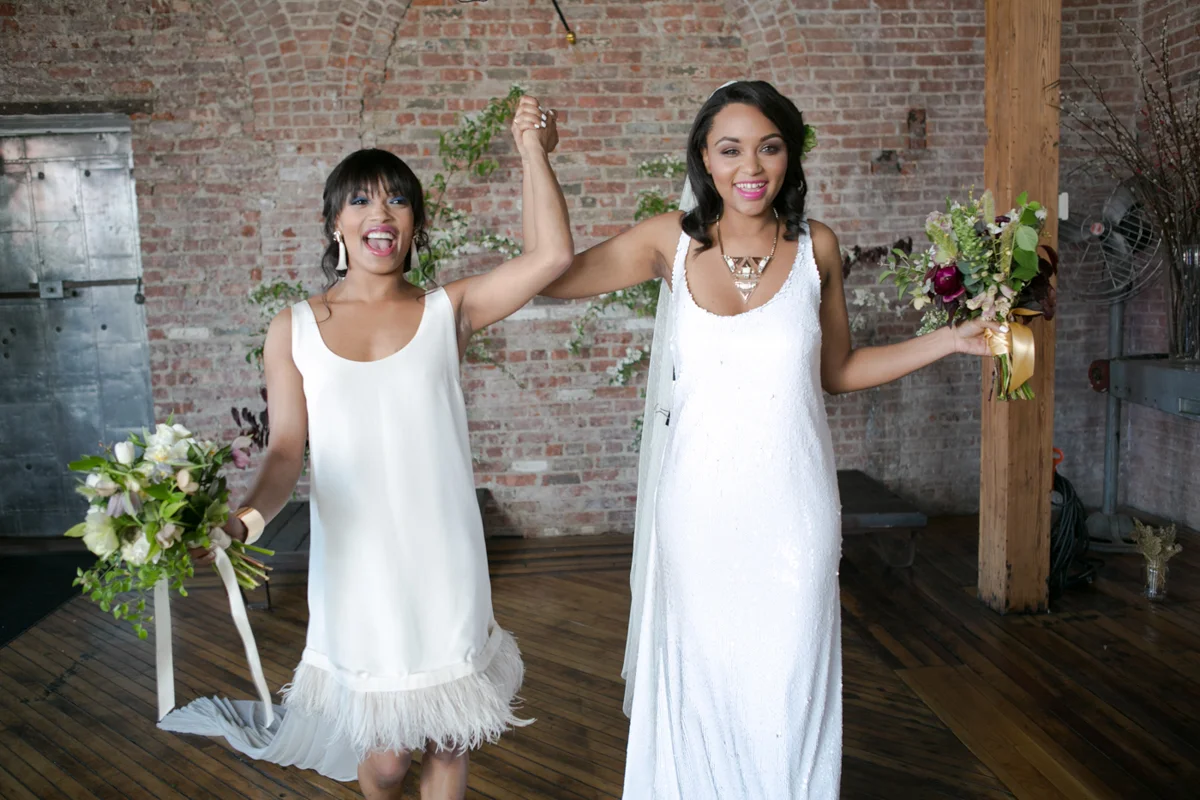 same-sex wedding at the Old American Can Factory