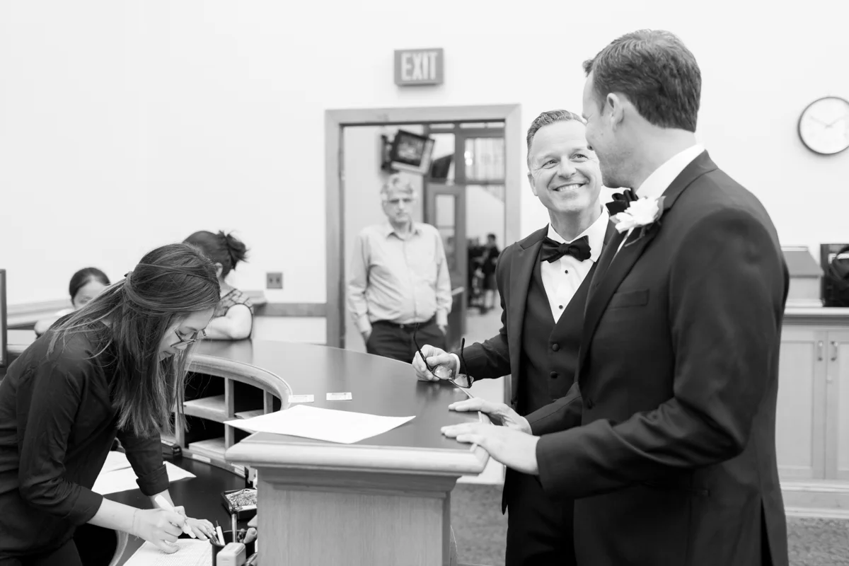 getting a marriage license at SF City Hall