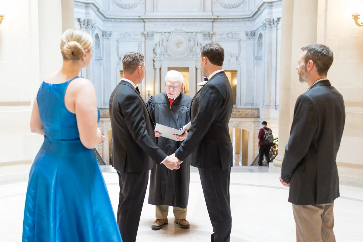 two grooms get married at San Francisco City Hall 