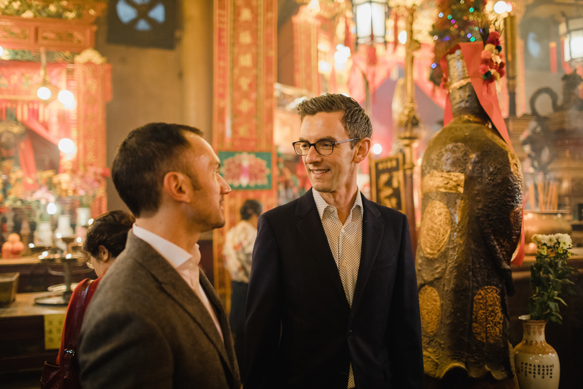 gay men in a buddhist temple
