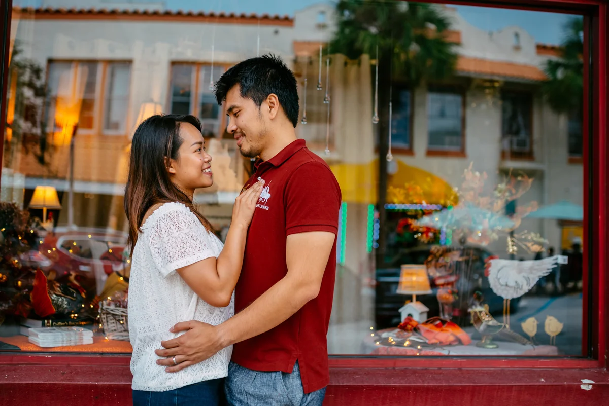 fun urban engagement session in a store front