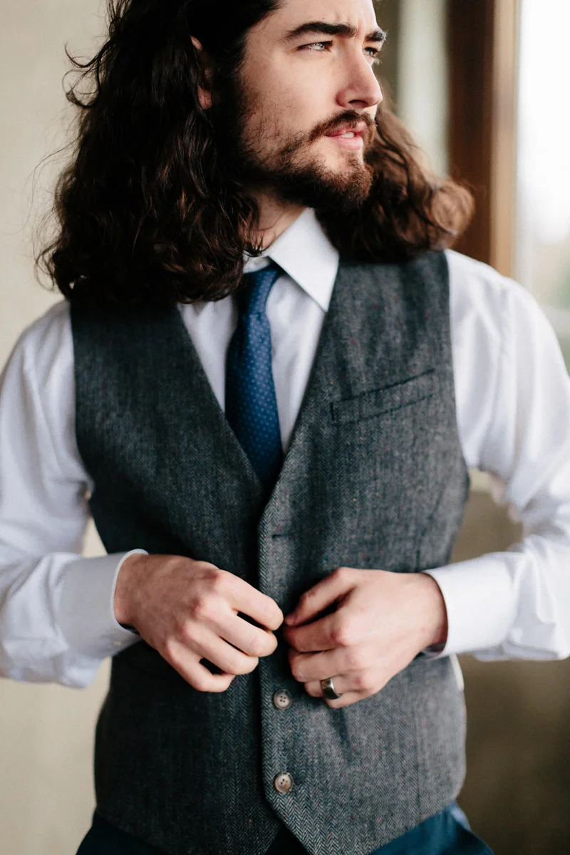groom in vest