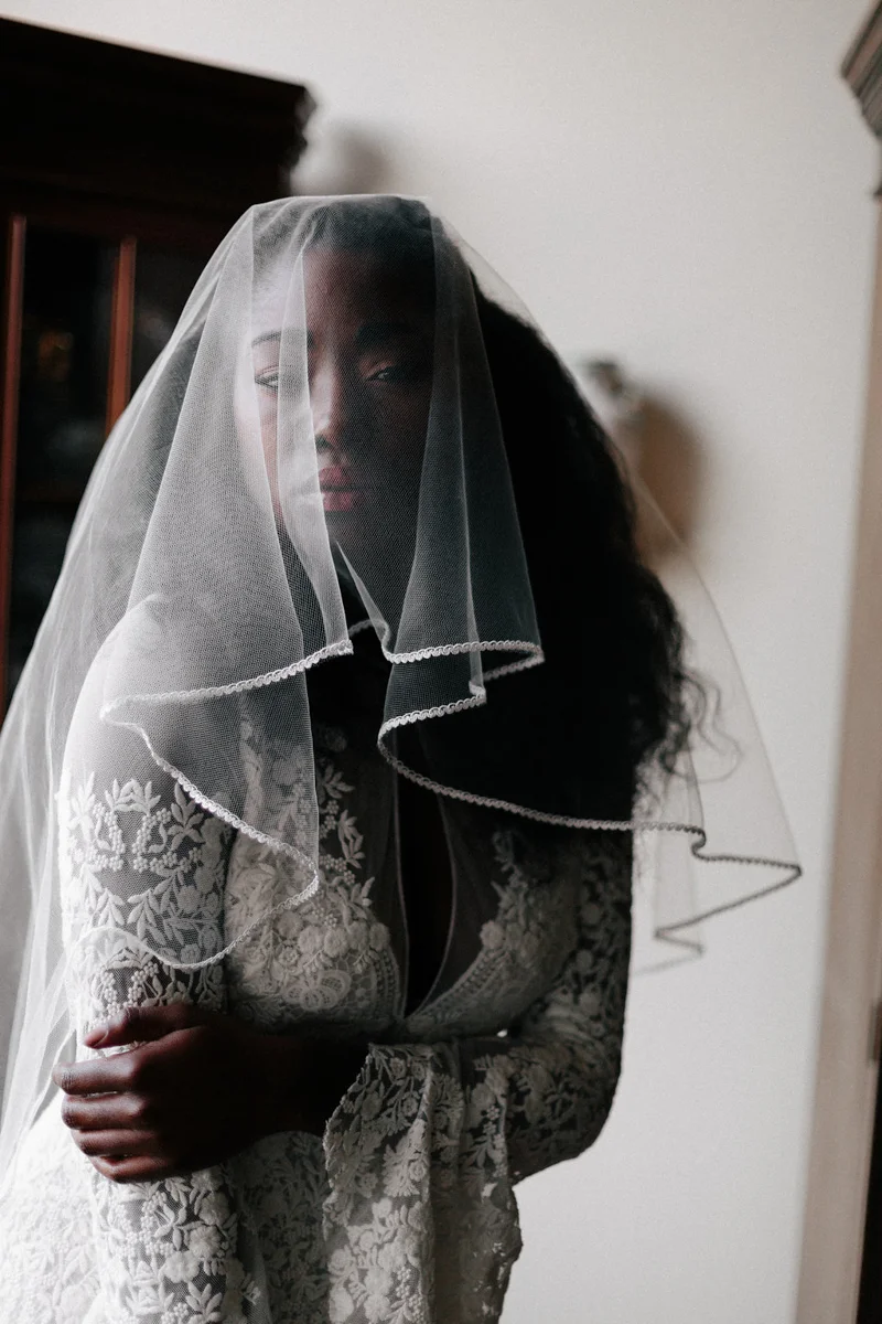 bridal portrait with veil