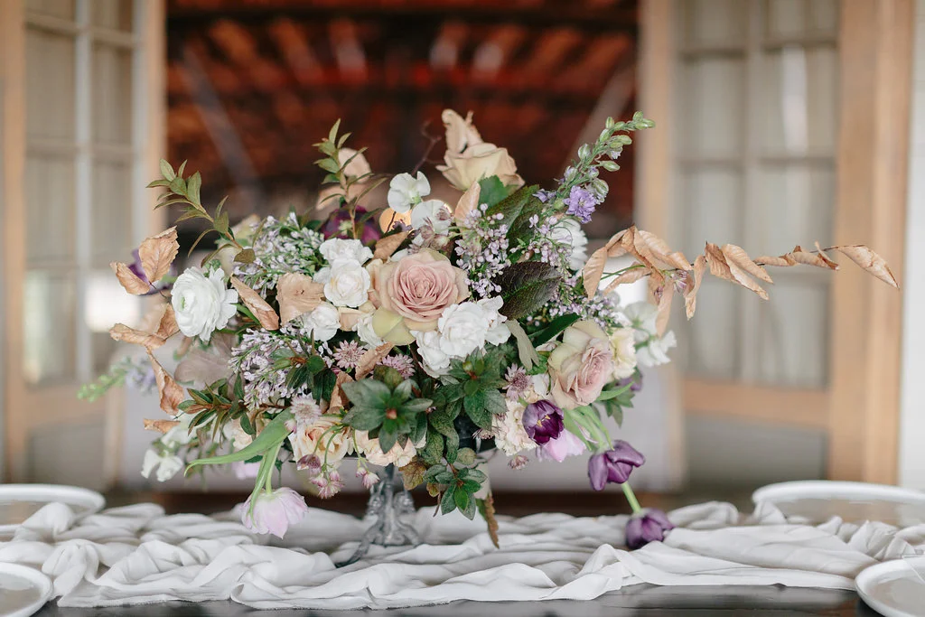 peach and lavender florals