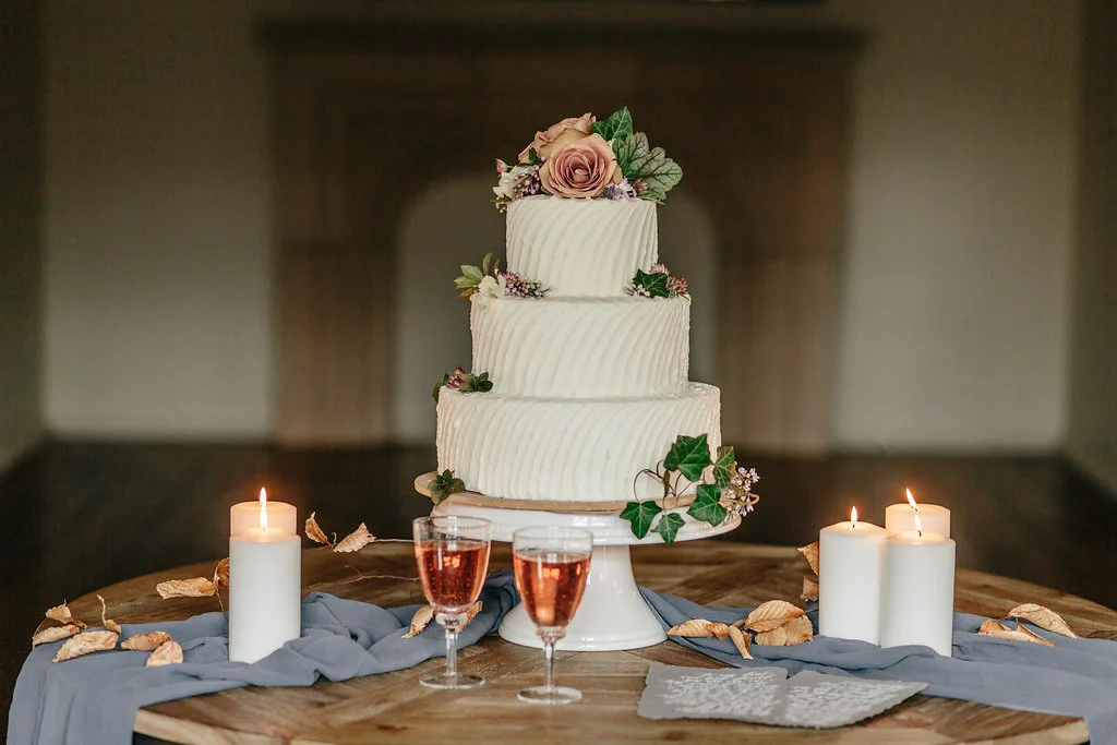 Classic white wedding cake