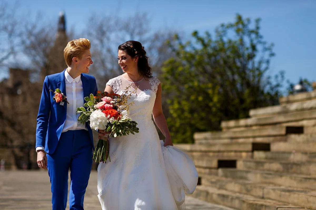 two brides on their wedding day