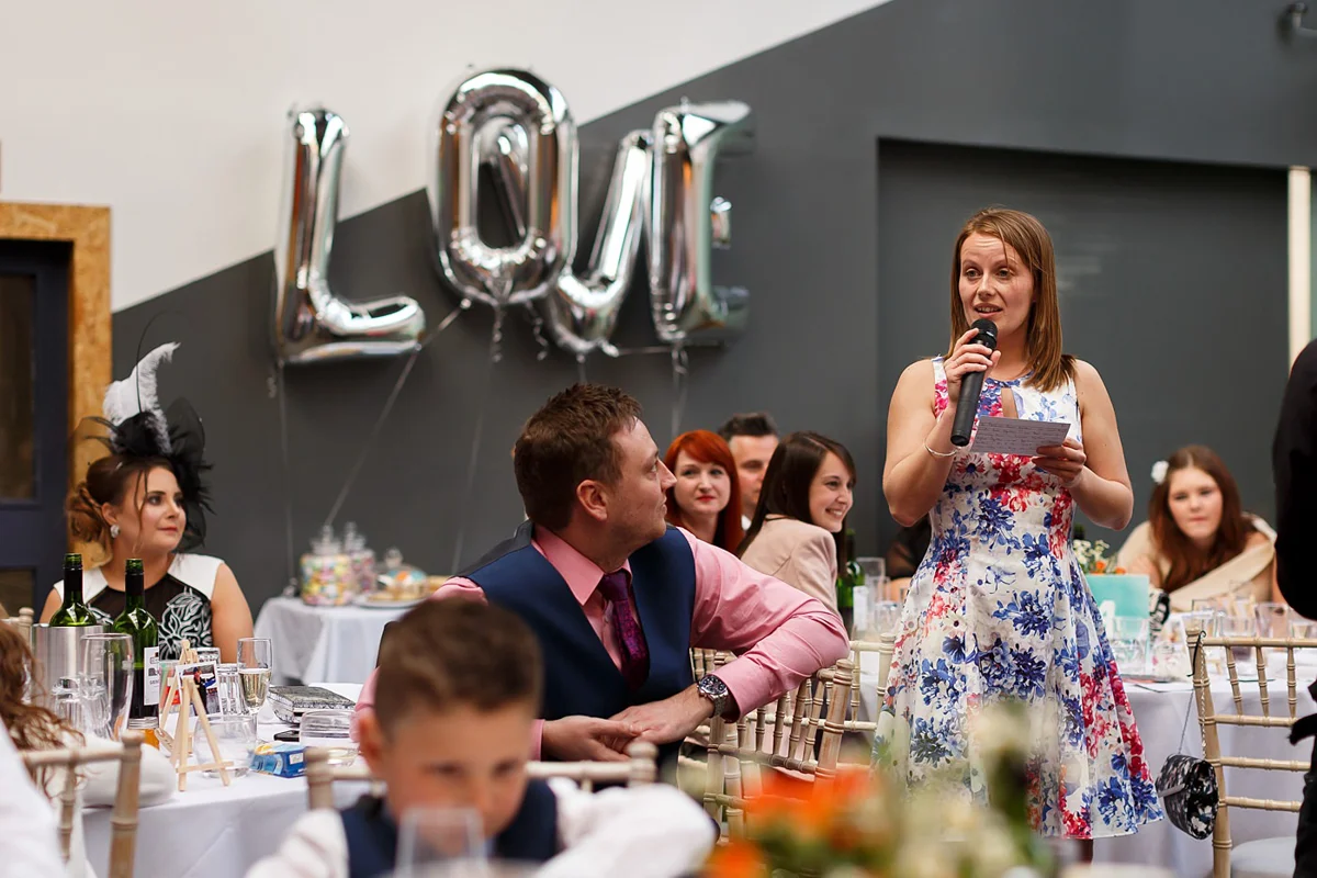 Joyful wedding toast at a wedding