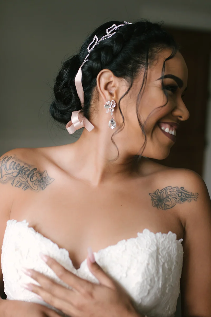 Beautiful bride with tattoos