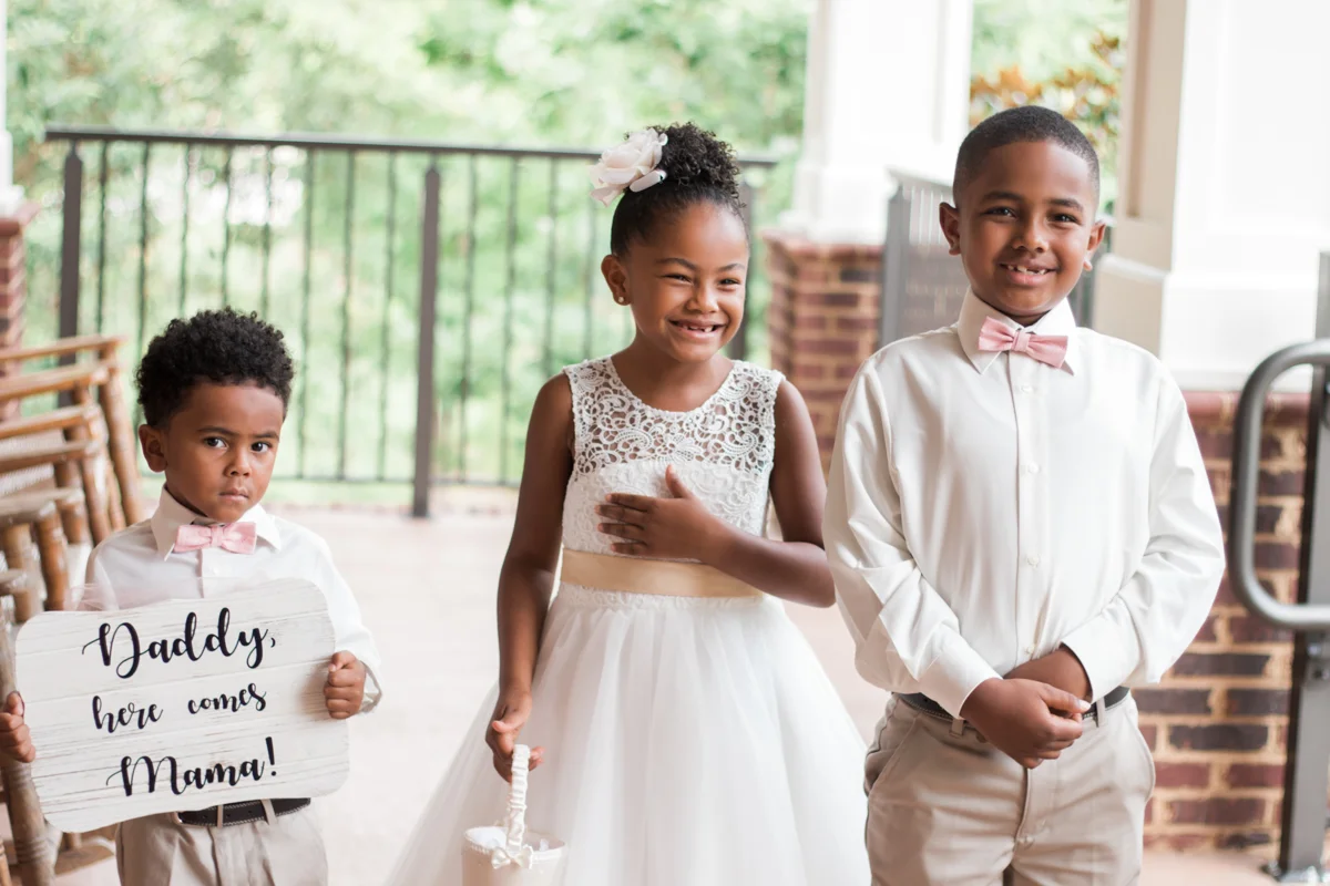 Cute flower girl and ring bearer