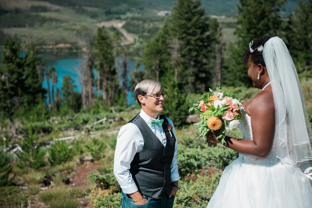 Mountain elopement first look