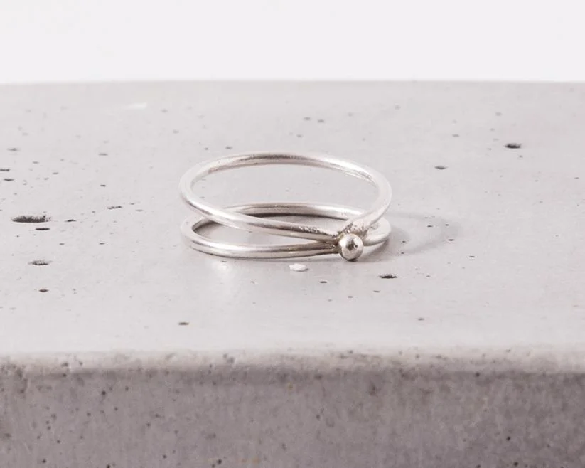 Elaine B Concentric Half Moon Ring