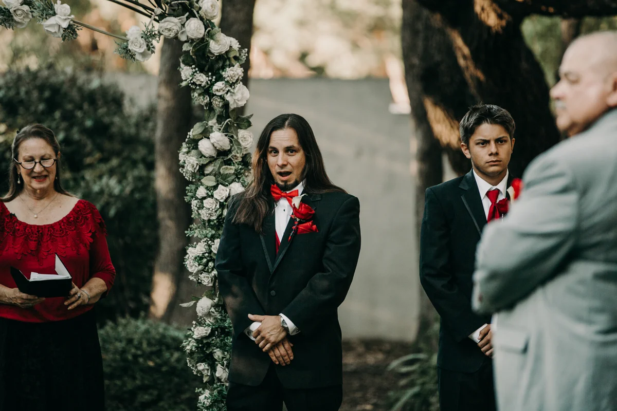 San antonio garden wedding mykel at altar