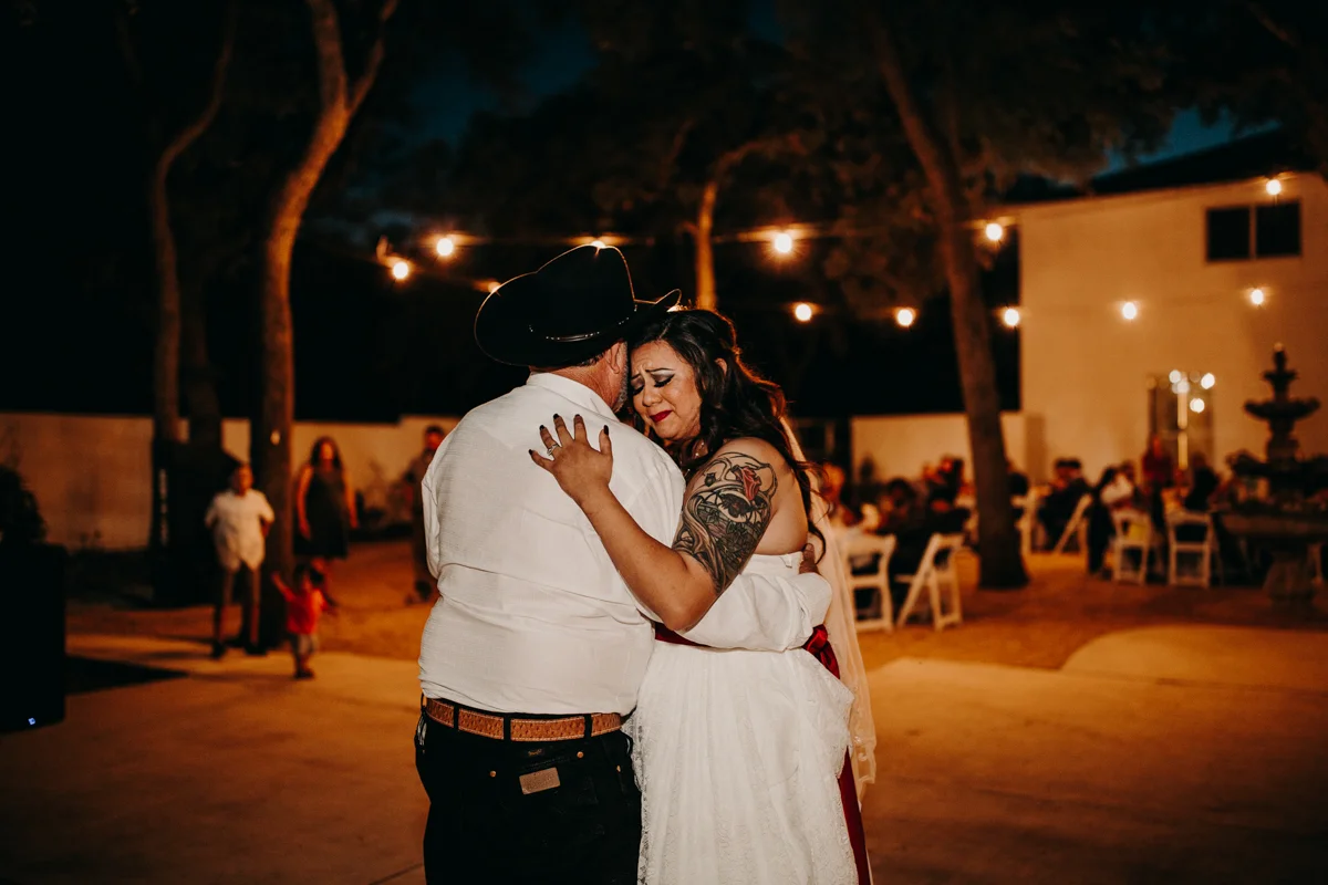 San antonio garden wedding orlando dacing with her father