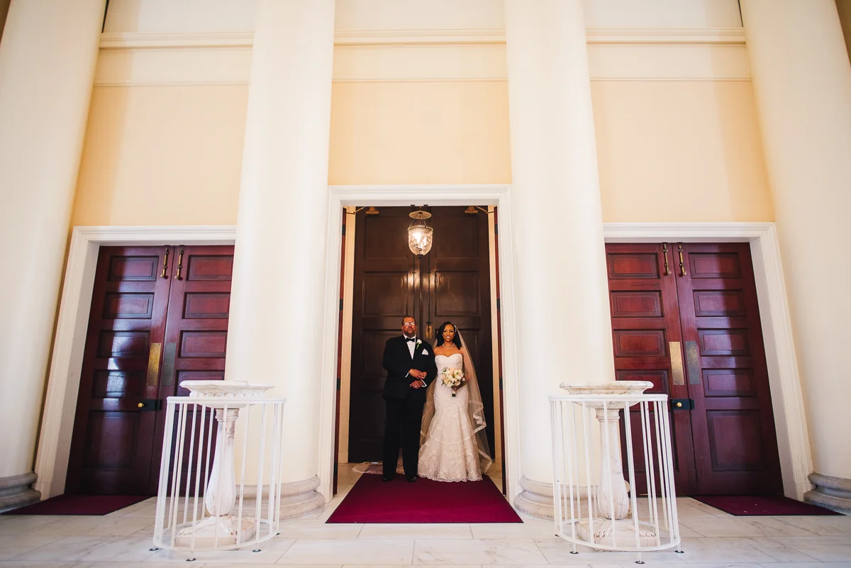 mount vernon ballroom wedding bride and father entering ceremony