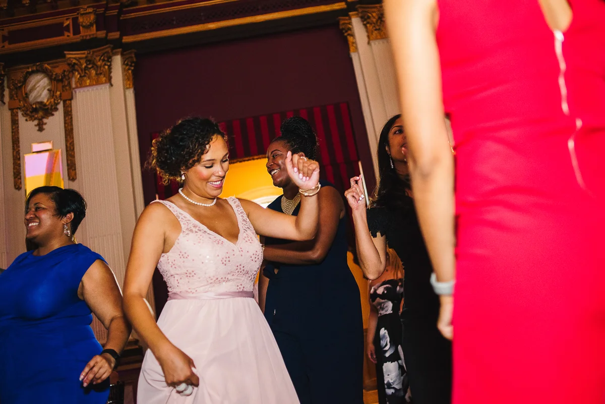 mount vernon ballroom wedding bridesmaid dancing