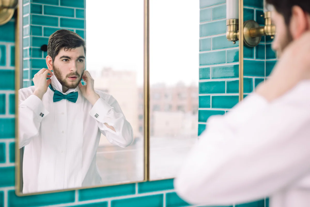 williamsburg hotel wedding shoot groom getting ready