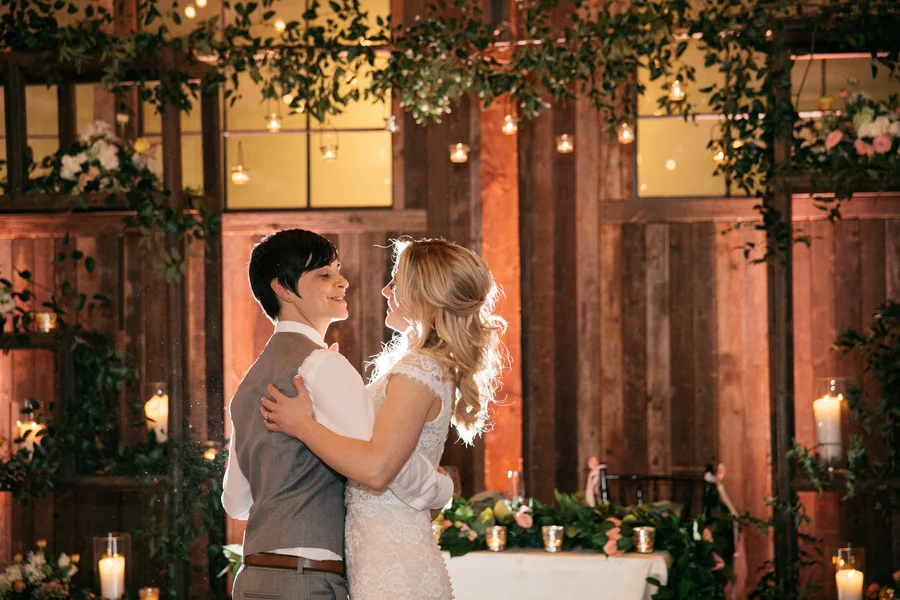 ARIN AND KATIE DOWNTOWN SEATTLE WEDDING couple dancing
