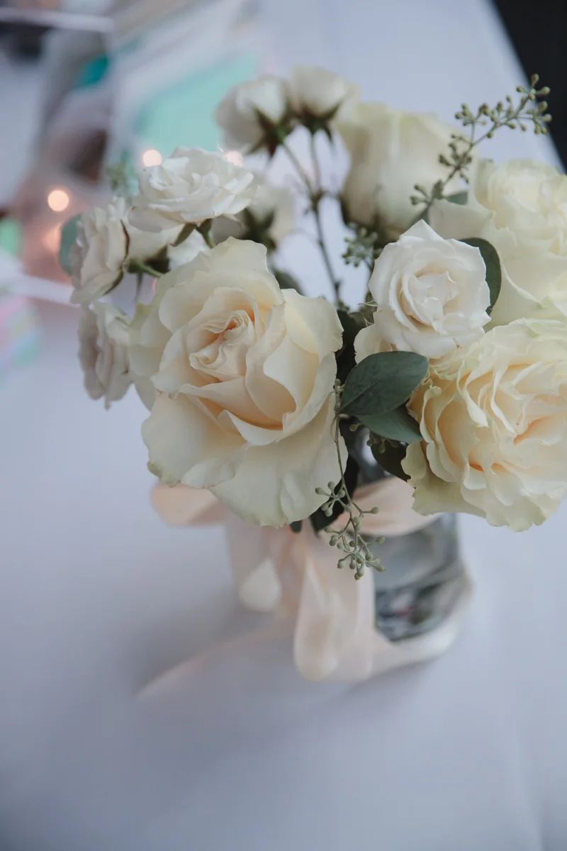Glam cleveland museum wedding floral centerpiece on table