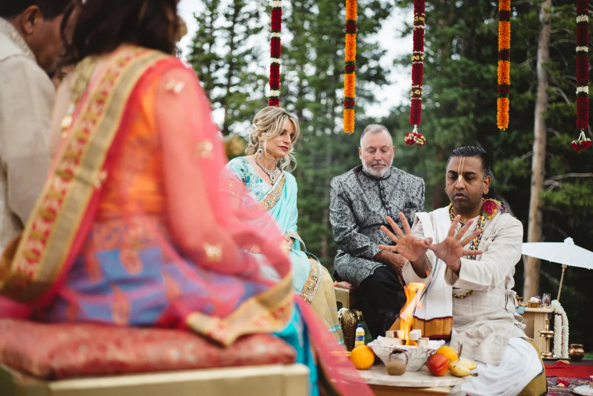 Denver Same-Sex Indian Wedding pundit during ceremony