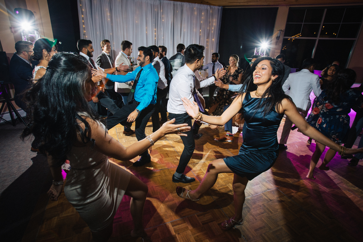 denver same-sex indian wedding guests dancing