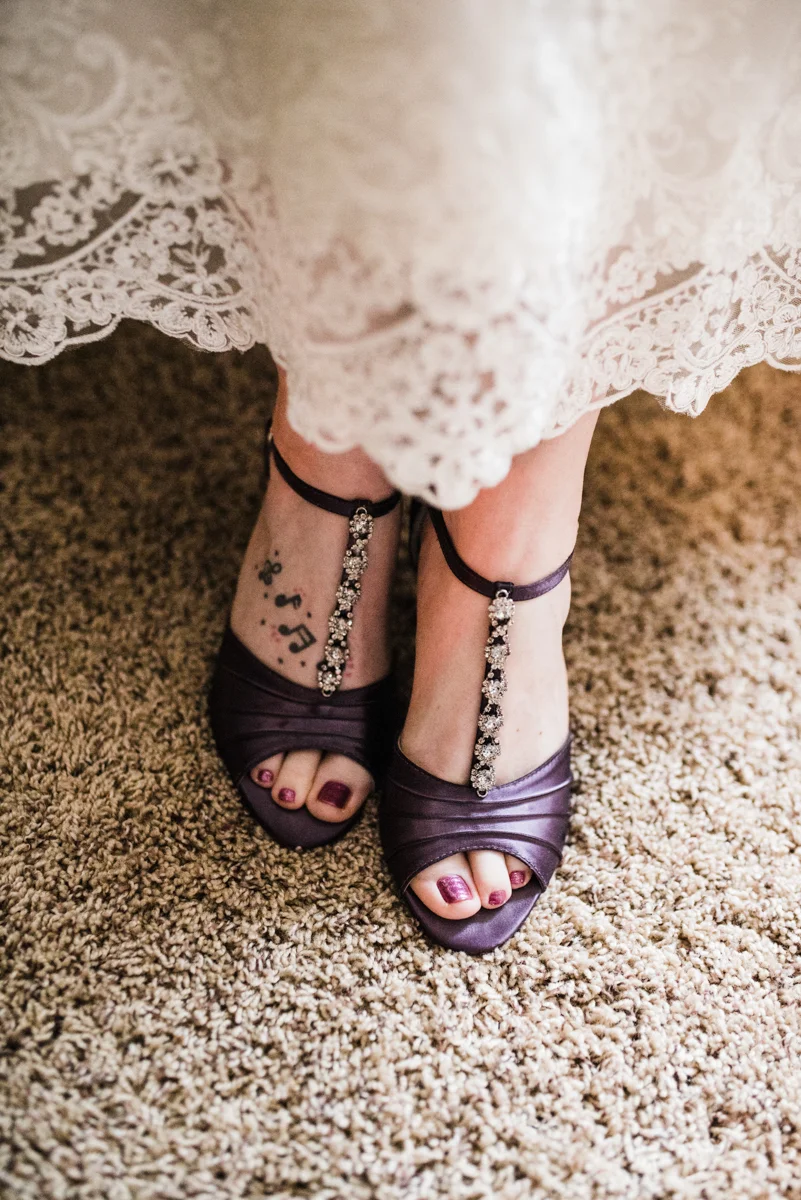 Rustic italian wedding candess's shoes