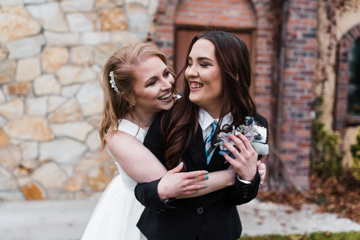 Rustic italian wedding fun embrace